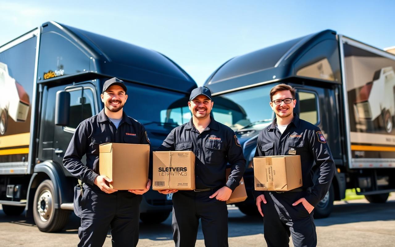 ProActive Movers professional crew with moving trucks